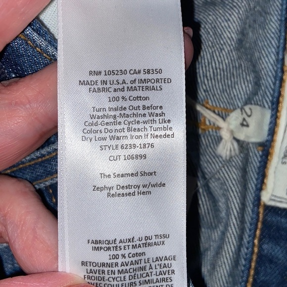 Current/Elliott The Seamed Short, distressed, button-fly, size 24, NWT - Picture 8 of 8